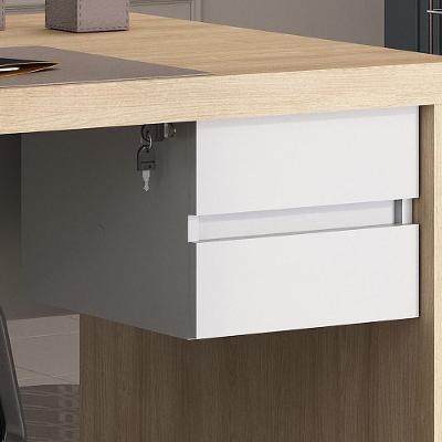Gaveteiro Suspenso Ryemo A02 2 Gavetas com Chave Branco Lyam Decor