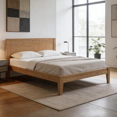Cama Casal Mazzaro com Estrado Fixo Madeira Maciça Freijó Lyam Decor