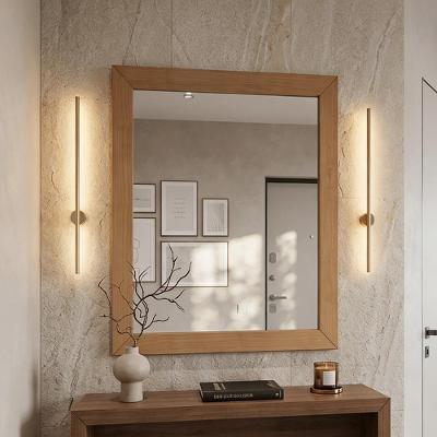 Espelho Decorativo Zahav F06 Retangular 90X78CM Moldura Madeira Maciça para Quarto Café Lyam Decor