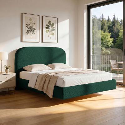Cama Casal Flutuante Aura W01 com Cabeceira MDF-MDP Verde Lyam Decor