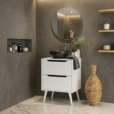 Armários Modulares de Banheiro Retrô CR10168 2 Gavetas MDP TAMANHO 60cm Branco Multimóveis