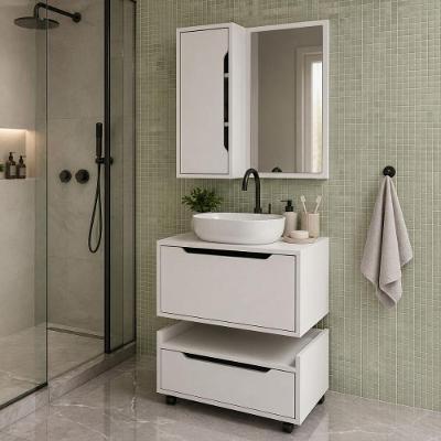 Armários Modulares de Banheiro CR10170 2 Portas 1 Gaveta MDP TAMANHO 60CM Branco Multimóveis