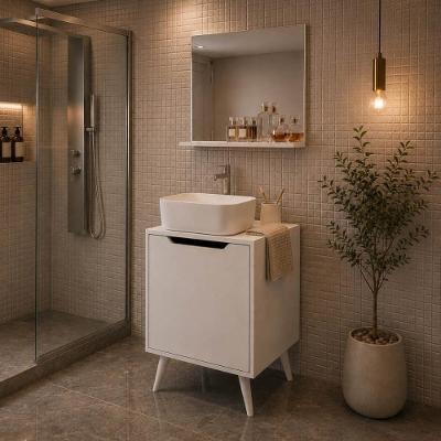 Armários Modulares de Banheiro CR10169 1 Porta 1 Prateleira MDP TAMANHO 45CM Branco Multimóveis