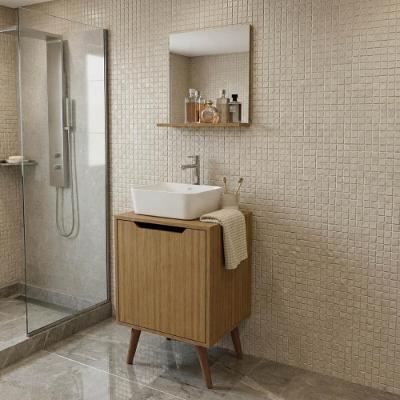 Armários Modulares de Banheiro CR10169 1 Porta 1 Prateleira MDP TAMANHO 45CM Amêndoa Multimóveis