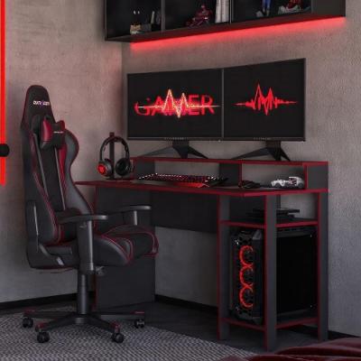 Mesa Gamer Retangular CR25357 Moderno MDP 136CM Grafite Multimóveis
