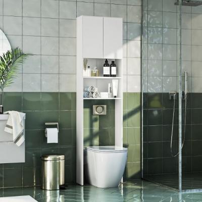Armário de Banheiro CR10166 para Vaso Sanitário 2 Portas MDP 40CM Branco Multimóveis