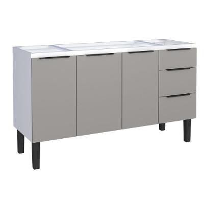 Gabinete para Cozinha Júpiter sem Porta 3 Gavetas Aço Eletrogalvanizado 144CM Cinza Cozimax