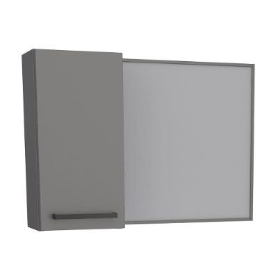 Espelheira para Banheiro Romã 4 Nichos Design Moderno Cinza Cozimax