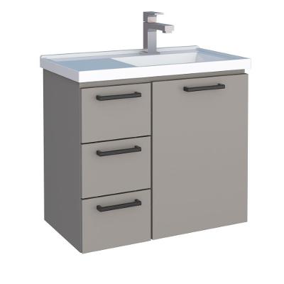 Gabinete para Banheiro Ameixa Montado 3 Gavetas Aço 62CM Cinza Cozimax