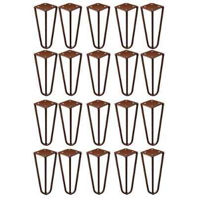 Kit 20 Pés Hairpin de Metal Gran Belo G41 para Mesas de Centro e Puffs 15cm Bronze