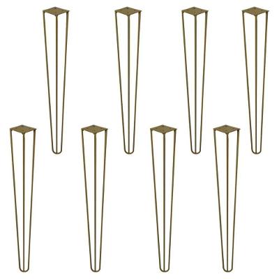 Pés para Móveis G41 Moderno Kit 8 Metal Pintado 90CM Dourado Gran Belo