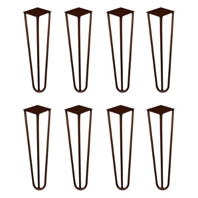 Kit 8 Pés de Metal G41 Hairpin Legs com Ferro Maciço 30cm Bronze Gran Belo