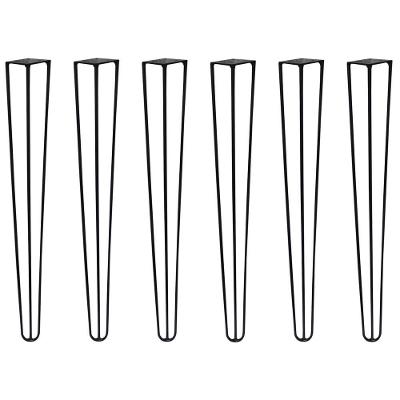 Pé de Mesa Hairpin Legs G41 Industrial 6 Unidades 60CM Preto Gran Belo