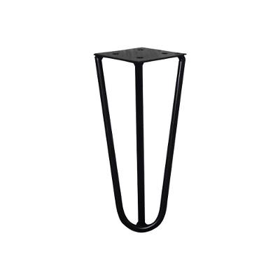 Pé Hairpin Legs Gran Belo G41 para Mesa de Centro e Puff em Ferro Maciço 15cm Preto