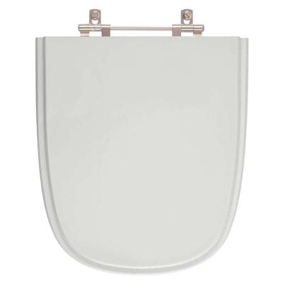 Assento Sanitário Ibiza Alongado MDF Fechamento Convencional Cinza Platina Pontto Lavabo 40CM