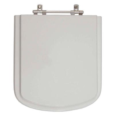 Assento Sanitário Bali Alongado MDF Fechamento Convencional Alumínio Anodizado Cinza 40CM
