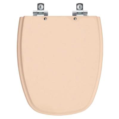 Assento Sanitário Monte Carlo Rosa Floral Alongado Polipropileno Parafusado Fechamento Suave Rosa