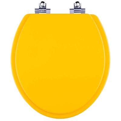 Assento Sanitário Convencional Oval Polipropileno Fechamento Suave Amarelo Pontto Lavabo 40CM