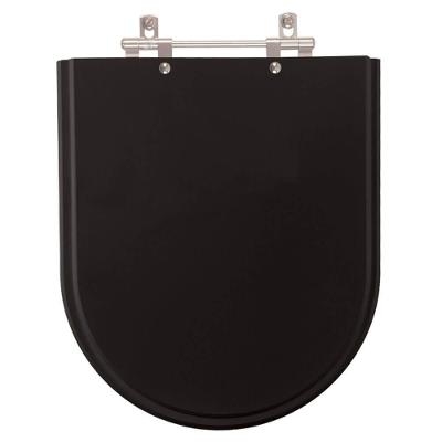 Assento Sanitário Jasmim Alongado Polipropileno Parafusado Convencional Preto 40CM