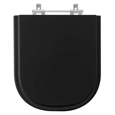Assento Sanitário Square Quadrado MDF Fechamento Convencional Preto Pontto Lavabo 40CM