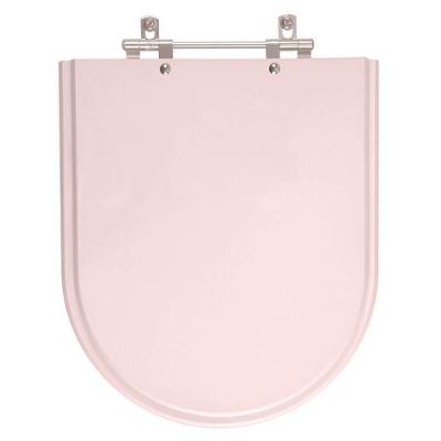 Assento Sanitário Valentina Rose para Vaso Hervy Alongado MDF Fechamento Convencional Rosa Pontto