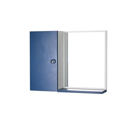 Armário para Banheiro com Espelho Azul Suspenso 2 Prateleiras MDP 58CM Azul Mercado das Prateleiras