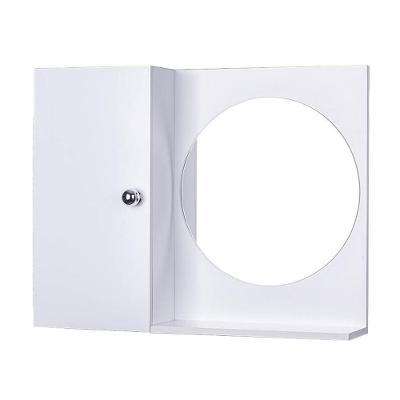 Armário para Banheiro com Espelho Redondo MDP 58CM Branco Mercado das Prateleiras
