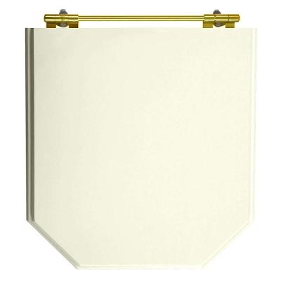 Assento Sanitário Atrium Biscuit Alongado MDF Fechamento Convencional Ferragem Dourada Bege 40CM