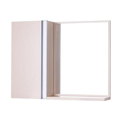 Armário para Banheiro com Espelho Bege Claro Metal Parede 1 Porta sem Gavetas MDP 58CM Mercado