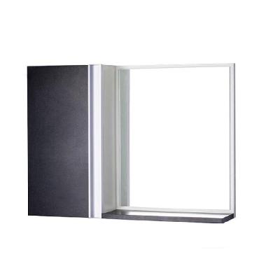 Armário para Banheiro Barra Vertical de Parede 1 Porta sem Gavetas MDP 58CM Preto e Branco Mercado