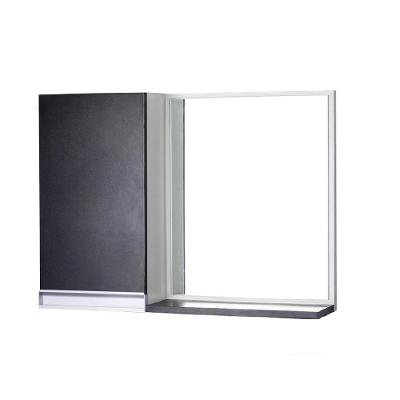 Armário para Banheiro com Espelho Preto e Branco 2 Prateleiras MDP 58CM Mercado das Prateleiras