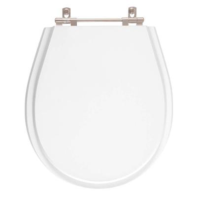 Assento Sanitário Aries Redondo MDF Fechamento Convencional Alumínio Anodizado Branco 40CM