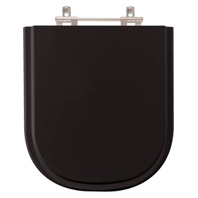 Assento Sanitário Flox Alongado Poliéster Convencional com Alumínio Preto Pontto Lavabo 40CM