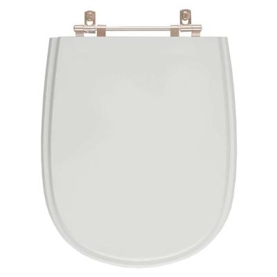 Assento Sanitário Paris Alongado MDF Fechamento Convencional Alumínio Cinza Claro Pontto Lavabo 40CM