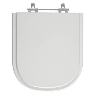 Assento Sanitário Flox Alongado MDF Fechamento Convencional Alumínio Cinza Claro Pontto Lavabo 40CM