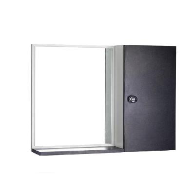 Armário para Banheiro com Espelho Safira Suspenso 1 Porta MDP 58CM Preto e Branco Pontto Lavabo