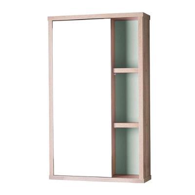 Armário para Banheiro Milano com Espelho 42CM Verde Menta e Carvalho Pontto Lavabo