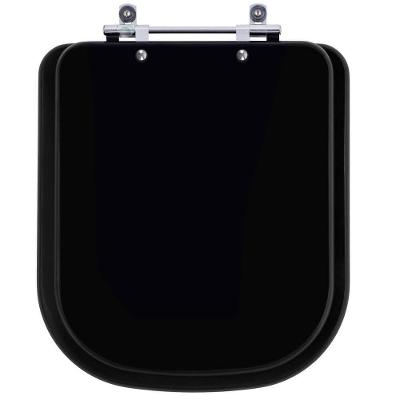 Assento Sanitário Onix para Vaso Roca Alongado MDF Fosco Ajustável Preto Pontto Lavabo 40CM