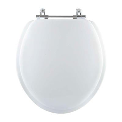 Assento Sanitário Sabará Alongado MDF Alumínio Almofadado Branco Pontto Lavabo 40CM