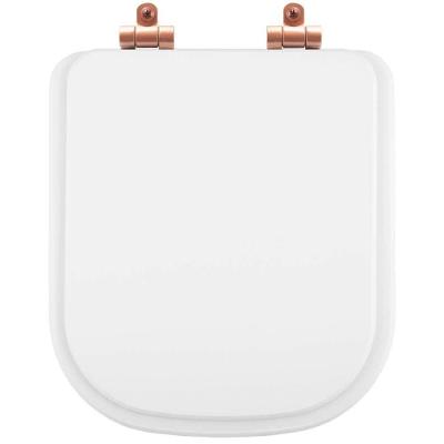 Assento Sanitário Piano Alongado Polipropileno Fechamento Suave Branco para Bacia Deca Pontto Lavabo
