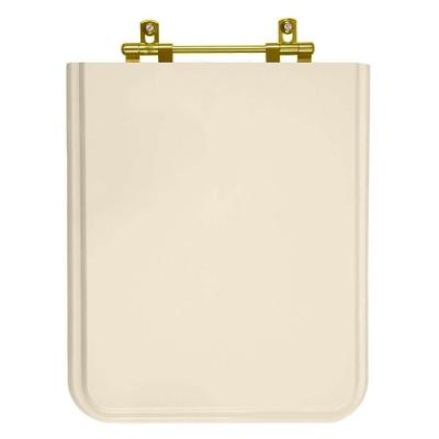 Assento Sanitário Square Shell Pessego Quadrado MDF Convencional Alumínio Anodizado Rosa Pontto