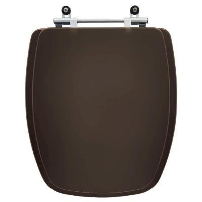 Assento Sanitário Stylus Alongado MDF Fechamento Convencional Marrom Café Pontto Lavabo 40CM