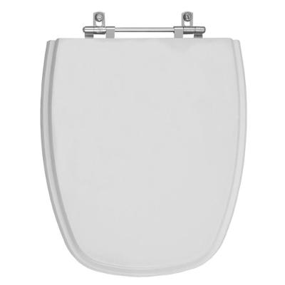 Assento Sanitário Monte Carlo Alongado MDF Fechamento Convencional Cinza Claro Pontto Lavabo 40CM