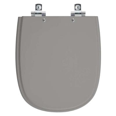 Assento Sanitário Donna Alongado Polipropileno Fechamento Suave Cinza Escuro Pontto Lavabo 40CM