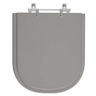 Assento Sanitário Vogue Plus Alongado MDF Convencional Laqueado Cinza Escuro Pontto Lavabo 40CM