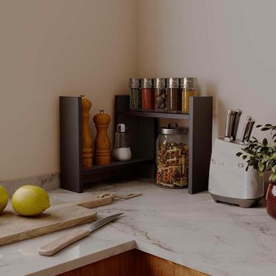 Nicho Cook Organizador de Bancada MDP 15mm Resistente para Cozinha Preto Mercado das Prateleiras