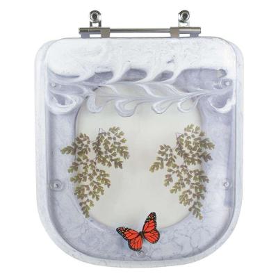 Assento Sanitário Quadra Quadrado Resina Plástica Parafusado Convencional Decorado Branco Pontto