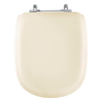 Assento Sanitário Sabatini Palha Alongado MDF Almofadado Bege Claro Pontto Lavabo 40CM