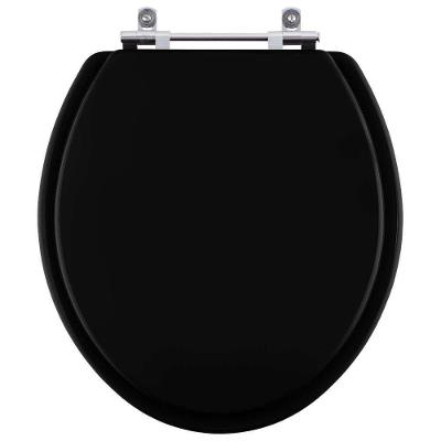 Assento Sanitário Évora Alongado MDF Laqueado Preto Pontto Lavabo 40CM