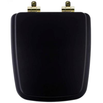 Assento Sanitário Boss Alongado Resina Plástica Fechamento Suave Preto Fosco Pontto Lavabo 40CM